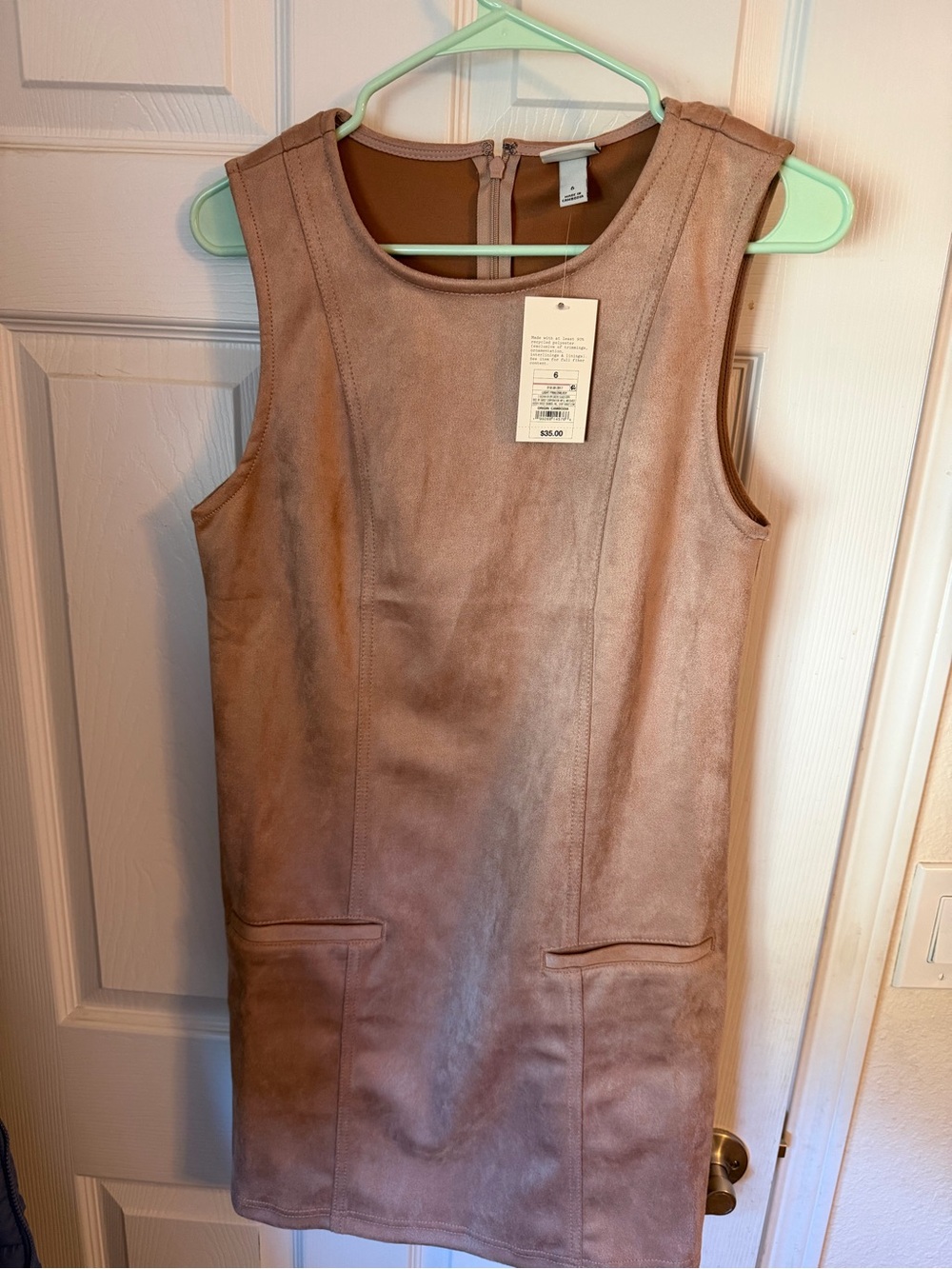 a new day Taupe Faux Suede Mini Shift Dress